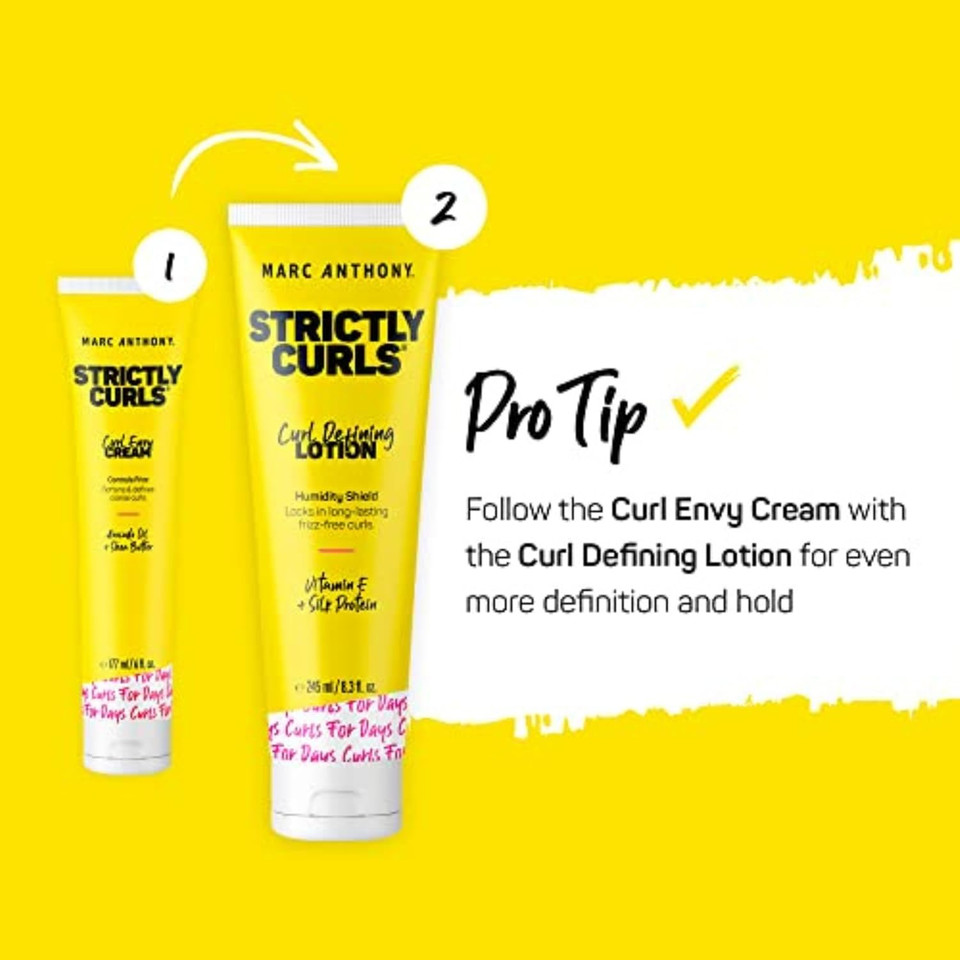 Marc Anthony Strictly Curls Curl Defining Styling Lotion, 8.3 Ounce Tube With Silk Protein And Vitamin E For Curl Definition