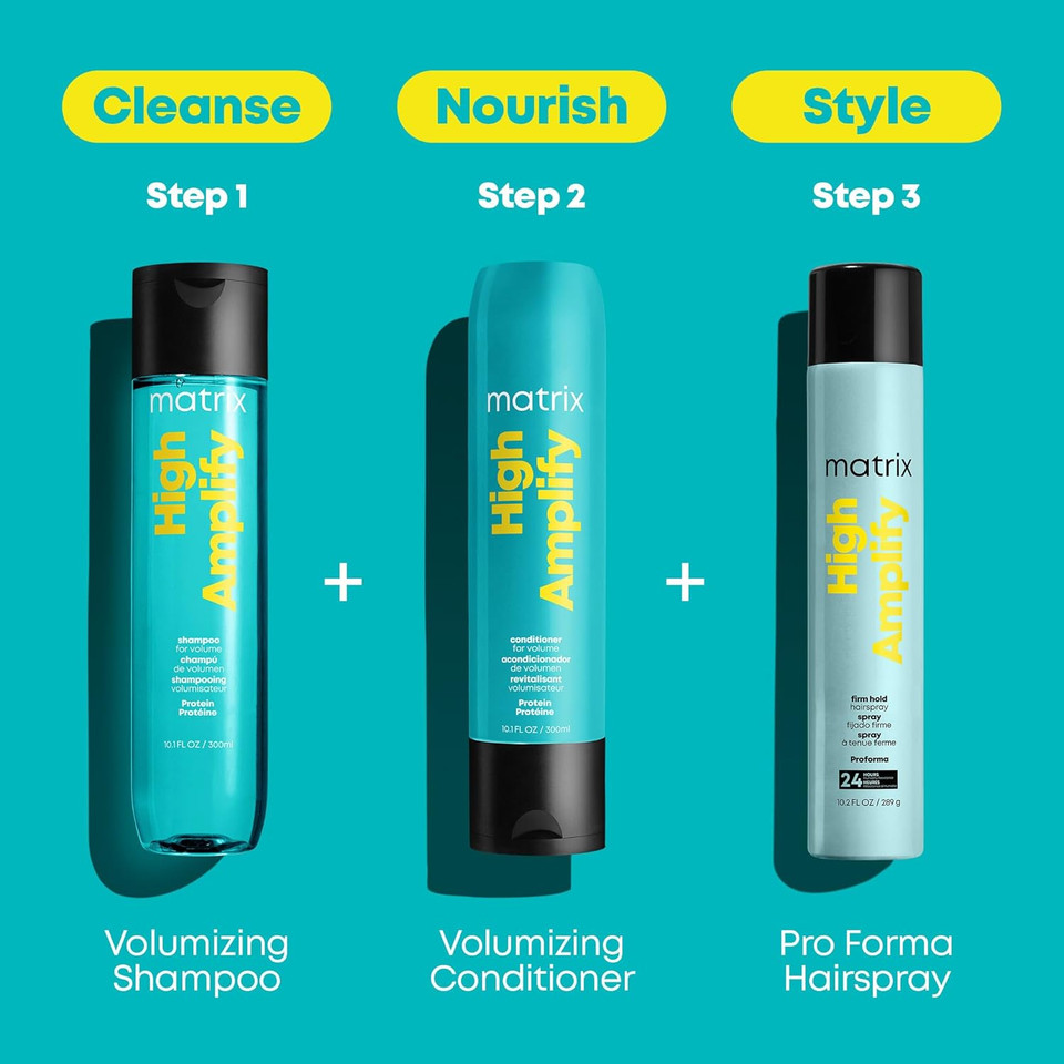 Matrix High Amplify Proforma Firm Hold Hairspray | Adds Intense Volume & Shine | For Fine Hair | Silicone-Free | Humidity Resistance | Vegan | All Hair Types | 10.2 Oz