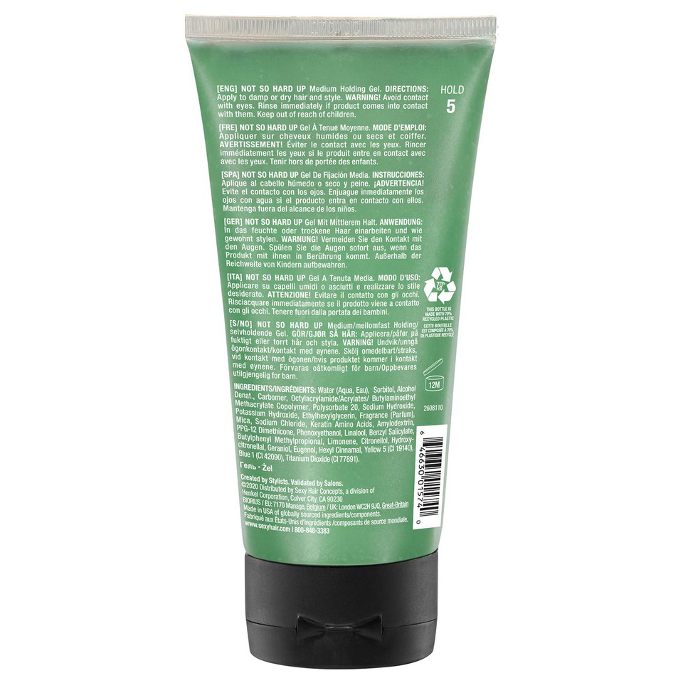 Sexyhair Style Not So Hard Up Medium Holding Gel, 5.1 Oz | Flexible Formula | Allows For Re-Styling | All Hair Types