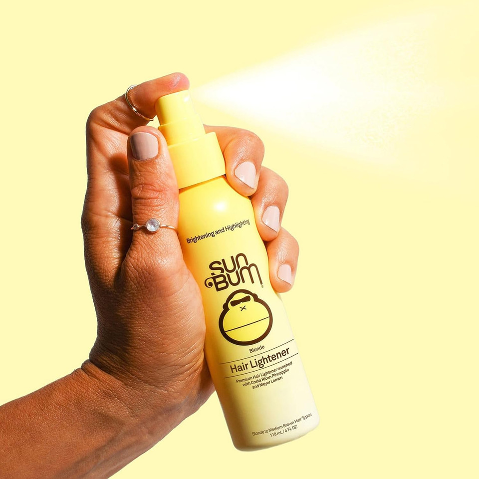 Sun Bum Blonde Formula Hair Lightener, Spray, Banana Scent, 4 Oz, For Blonde To Medium Brown Hair Types, Color Treated, Cruelty Free
