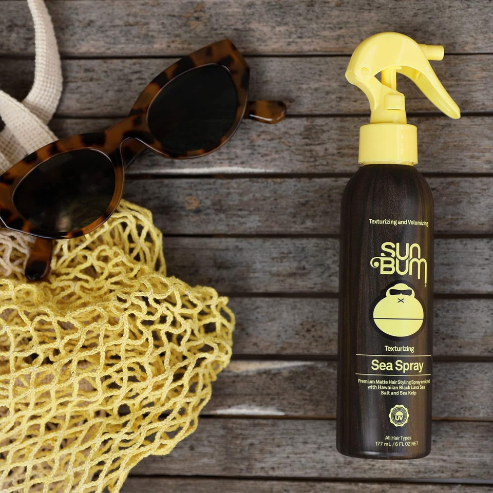 Sun Bum Sea Spray|Texturizing And Volumizing Sea Salt Spray | Uv Protection With A Matte Finish | Medium Hold | For All Hair Types | 6 Fl Oz Spray Bottle, Clear (80-41025)