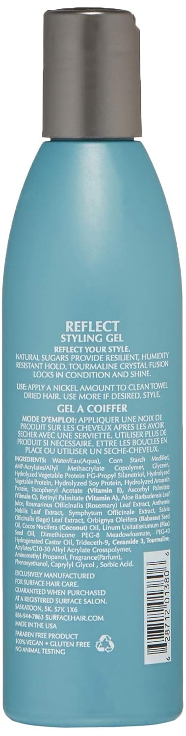 Surface Hair Reflect Styling Gel, Humidity Resistant Control And Resilient Shine, 8 Oz