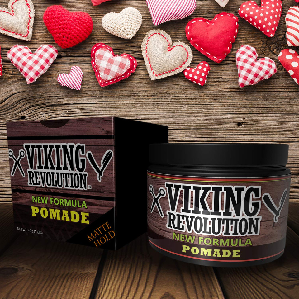 Viking Revolution Hair Pomade For Men (New Formula) - Medium Hold And Matte Shine Free For Classic Look 4Oz - Water Based & Easy To Wash Out