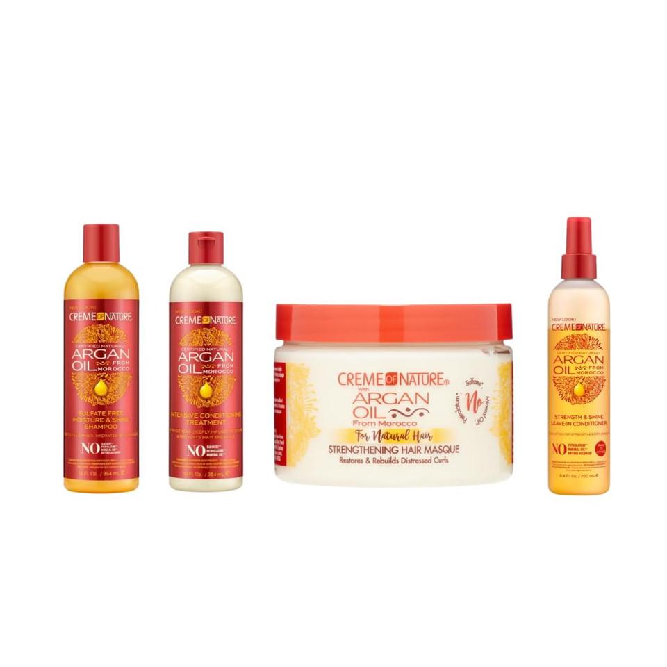 Argon Oil Strengthening Hair Masque By Creme Of Nature, Argan Oil Of Morocco, Helps Restore Dry Damaged Curls, 11.5 Fl Oz