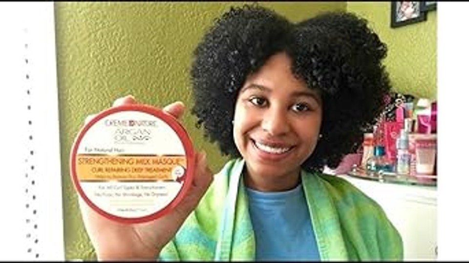 Argon Oil Strengthening Hair Masque By Creme Of Nature, Argan Oil Of Morocco, Helps Restore Dry Damaged Curls, 11.5 Fl Oz
