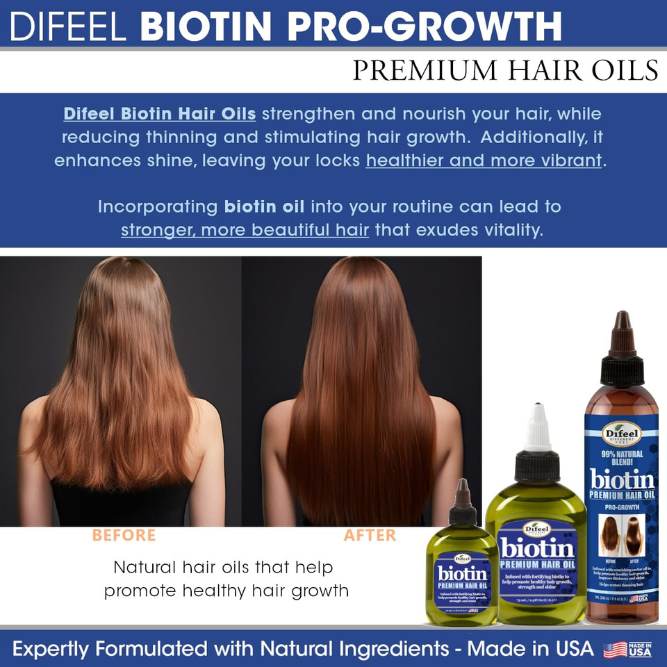 Difeel Rosemary And Mint Premium Hair Oil With Biotin 7.1 Oz. - Natural Rosemary Oil For Hair Growth & Biotin