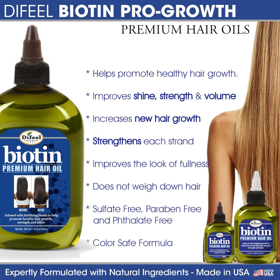 Difeel Premium Biotin Hair Oil 7.1 Oz