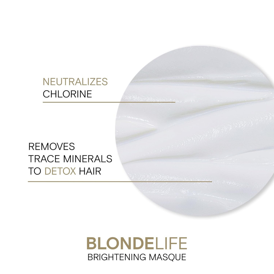 Joico Blonde Life Brightening Masque | For Blonde Hair | Instant Hydration | Neutralize Chlorine & Detoxify Hair | Add Softness & Smoothness | Sulfate Free | Fortified With Monoi & Tamanu Oil