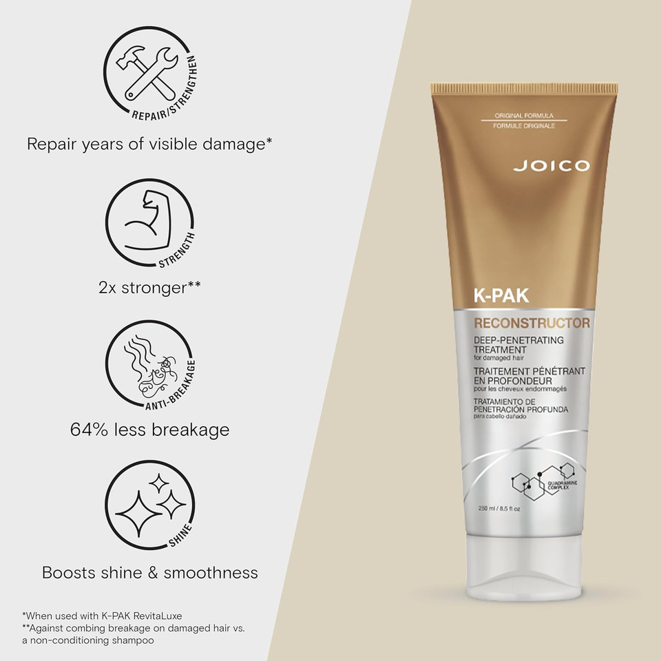 Joico K-Pak Reconstructor Deep-Penetrating Treatment | For Severely Damaged Hair | Repair & Strengthen Strands | Rebuild & Fortify Damaged Hair | Improve Elasticity | With Keratin & Arginine