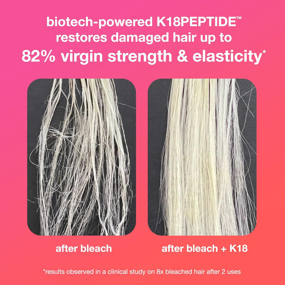 K18 Leave-In Molecular Hair Mask, Repairs Dry Or Damaged Hair, Reverse Hair Damage From Bleach, Color, Chemical Services & Heat