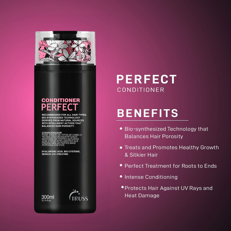 Truss Perfect Conditioner - Advanced Anti-Aging Conditioning Formula For All Hair Types Including Colored, Damaged, Chemically Treated Hair - Promotes Strong, Healthy, Silky Hair