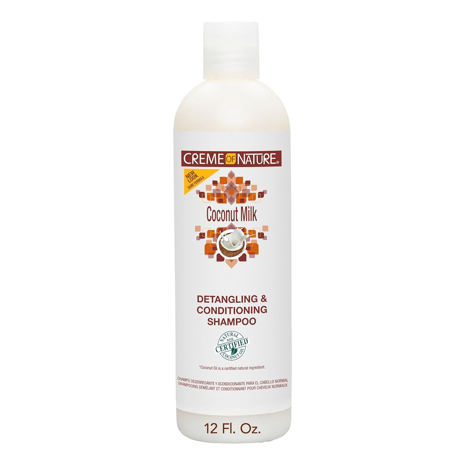Creme Of Nature Shampoo With Coconut Milk, Detangling And Conditioning Formula For Normal Hair, 12 Fl Oz