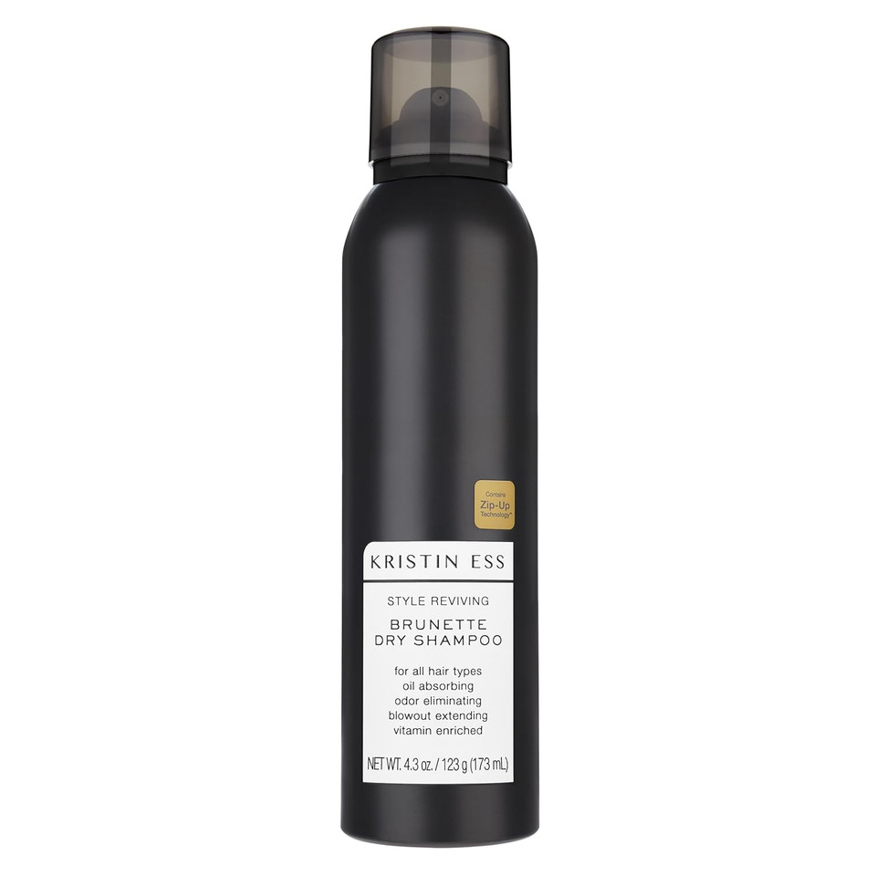 Kristin Ess Hair Brunette Dry Shampoo For Dark + Brown Hair With Vitamin C For All Hair Types - Oil Absorbing + Time Saving Dry Shampoo Powder Spray For All Hair Types, Vegan, 4 Fl. Oz