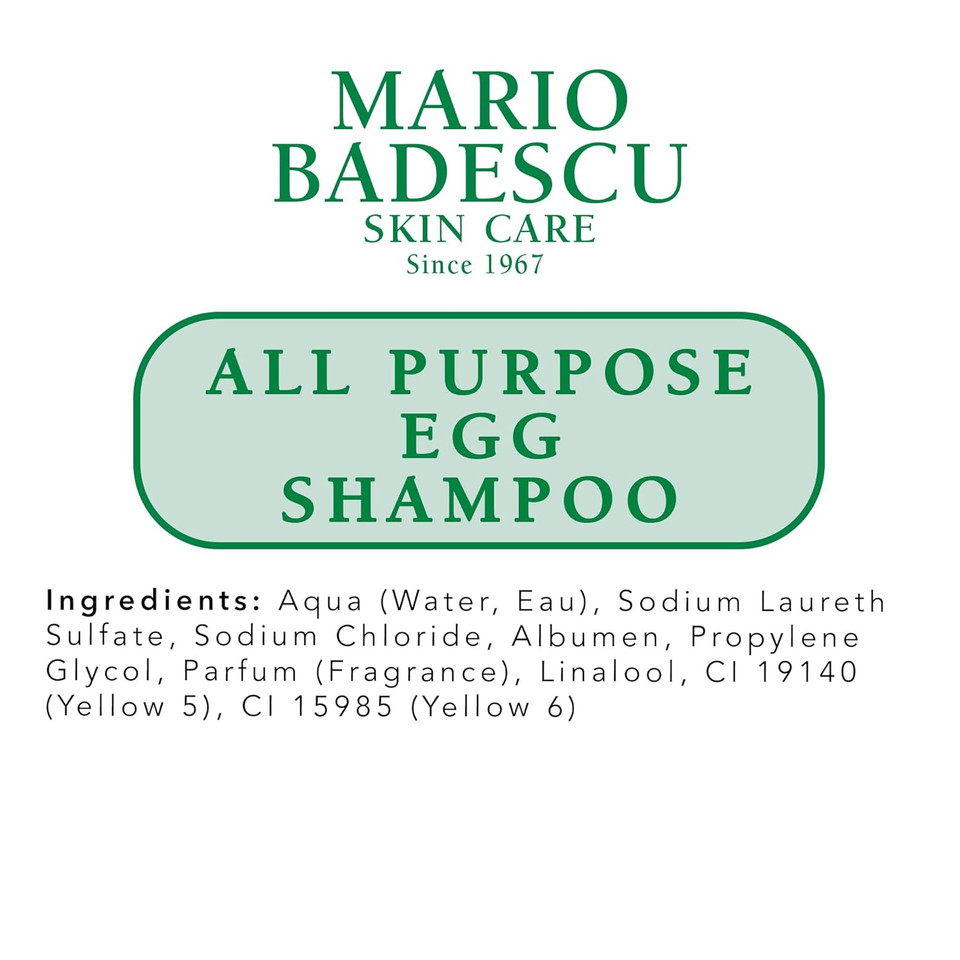 Mario Badescu All Purpose Egg Shampoo For All Hair And Skin Types | Shampoo And Body Wash That Cleanses And Nourishes |Formulated With Egg White Proteins Mario Badescu All Purpose Egg Shampoo For All Hair And Skin Types | Shampoo And Body Wash That Cleanses And Nourishes |Formulated With Egg White Proteins