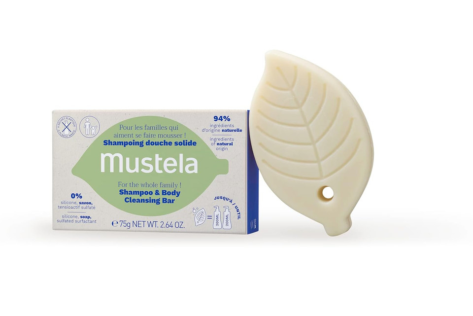 Mustela Solid Shampoo & Body Cleansing Bar For Baby, Kid & Adult - With Avocado Oil & Olive Oil - Fragrance-Free, Plastic-Free, Vegan & Biodegradable Formula - 2.64 Oz Mustela Solid Shampoo & Body Cleansing Bar For Baby, Kid & Adult - With Avocado Oil & Olive Oil - Fragrance-Free, Plastic-Free, Vegan & Biodegradable Formula - 2.64 Oz