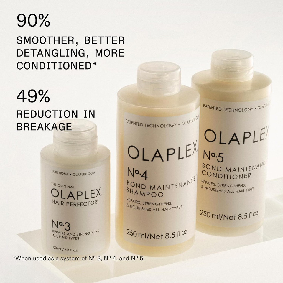 Olaplex No. 4 Bond Maintenance Shampoo, Repairs, Strengthens, & Nourishes All Hair Types, Adds Shine & Leaves Hair Feeling Soft, 8.5 Fl Oz