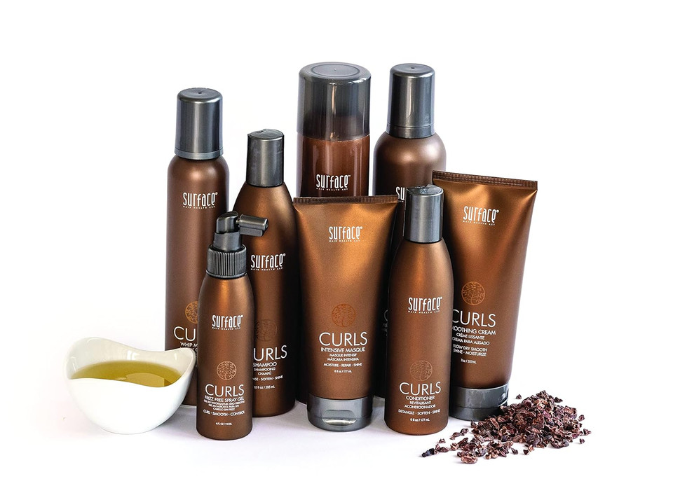 Surface Hair Curls Trio Box Set, Shampoo, Conditioner And Leave-In Conditioner For Healthy And Defined Curly And Wavy Hair, Vegan And Paraben Free