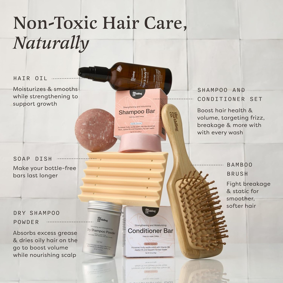 The Earthling Co. Shampoo Bar - Promote Hair Growth, Strengthen & Volumize All Hair Types - Paraben & Sulfate Free Formula With Natural, Vegan Ingredients For Dry Hair (Citrus Sun, 3 Oz)