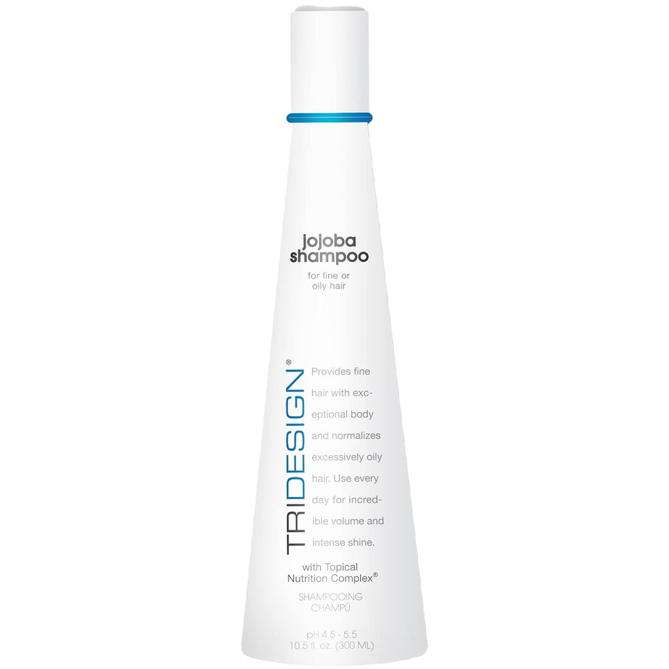 Tri Design Jojoba Oil Shampoo - Gentle Daily Use Shampoo For Women, Moisturizing Shampoo For Oily Hair, Shampoo Moisturizer For All Hair Types, Moisture Repair, 10.5 Fl Oz Shampoo