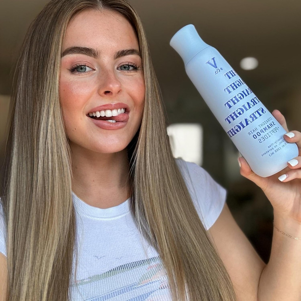V&Co. Beauty Straight Hair Moisturizing Shampoo With Peptide Technology, 12 Oz