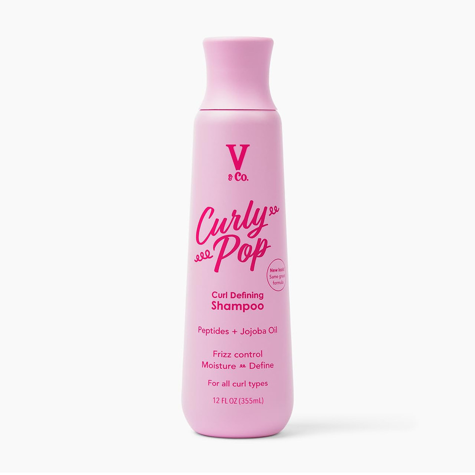 V&Co. Beauty Curly Hair Shampoo With Peptide Technology, 12 Oz, Curl Enhancing