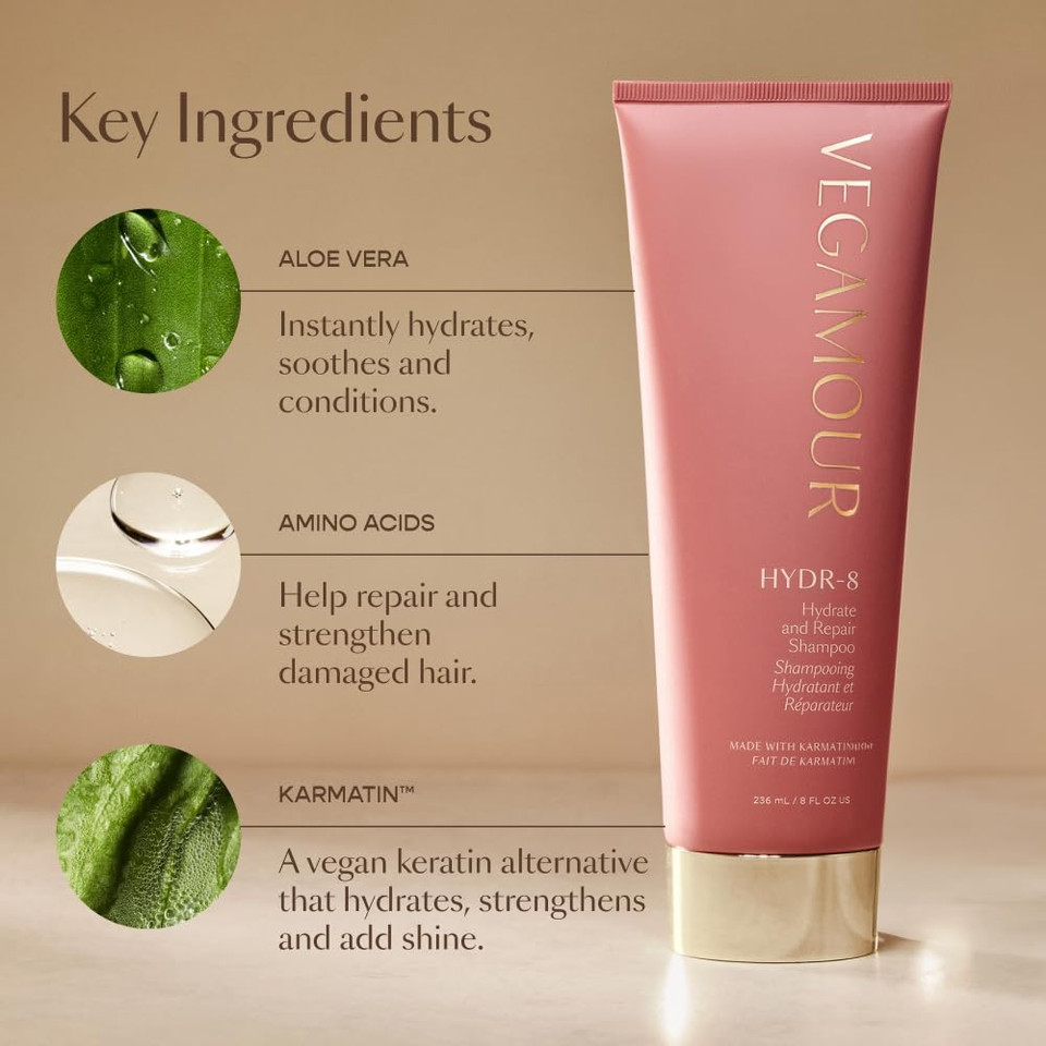 Vegamour Hydr-8 Hydrate And Repair Shampoo And Conditioner Kit | Cleanses And Strengthens Dry, Damaged Hair With Amino Acids And Karmatinã¢Â | Clean, Vegan, Cruelty-Free, Clinically Proven, Color Safe