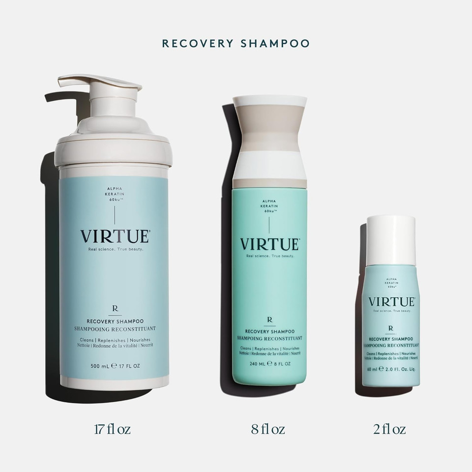 Virtue Recovery Sulfate Free Shampoo With Keratin And Baobab Seed Oil For Damaged Hair, Color Safe