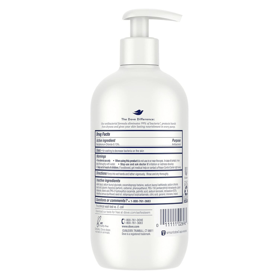 Dove Hand Wash For All Skin Types Protects From Skin Dryness 13.5 Oz 4 Count Dove Hand Wash For All Skin Types Protects From Skin Dryness 13.5 Oz 4 Count