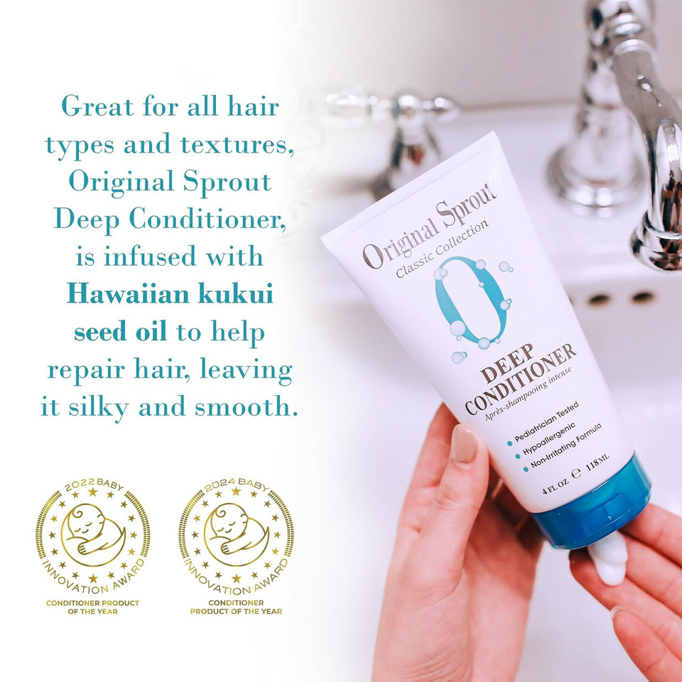 Original Sprout Deep Conditioner For All Hair Types, Vegan Conditioner, 12 Oz. Bottle