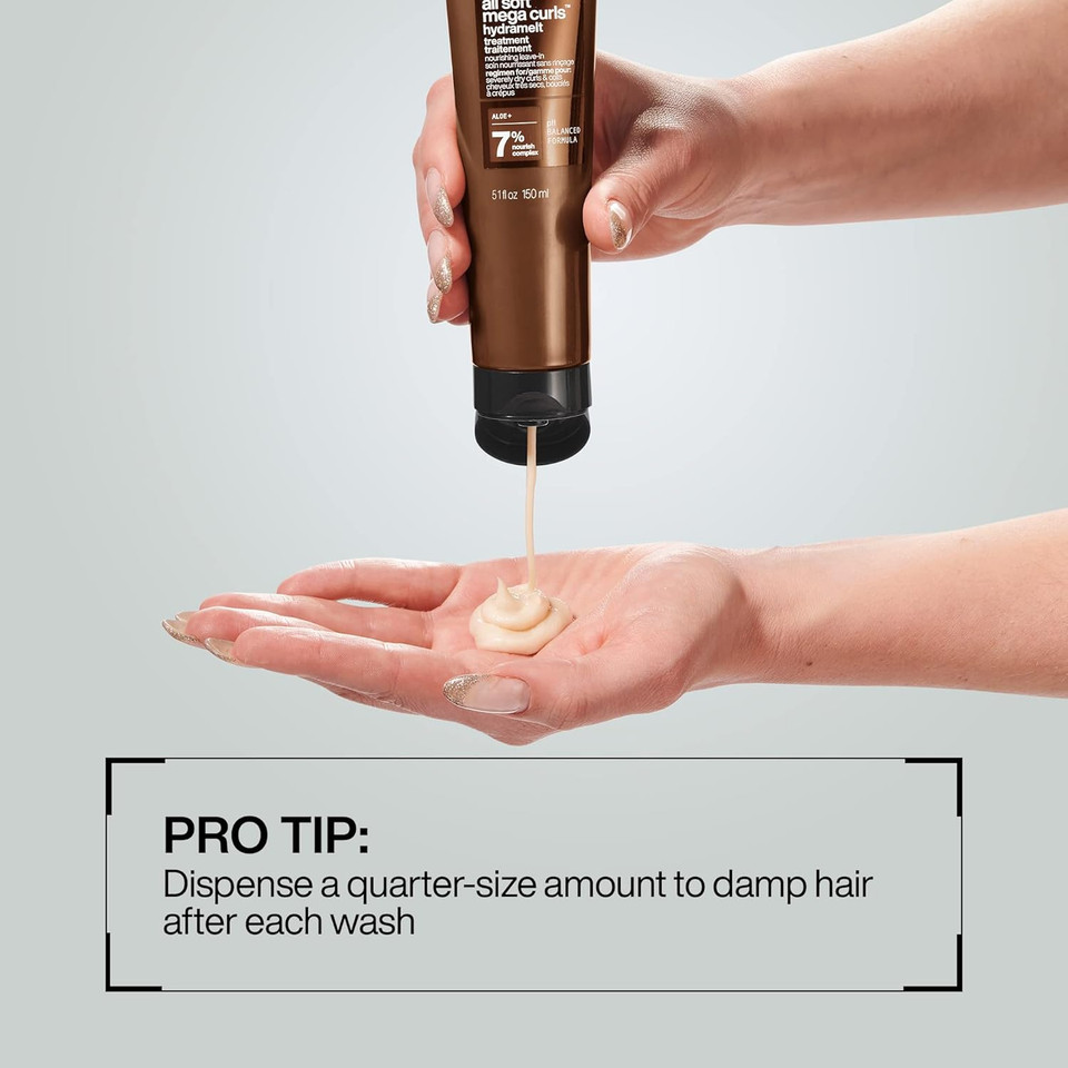 Redken All Soft Mega Curls Hydramelt Leave-In Treatment | For Extremely Dry Hair | For Curly & Coily Hair | Ultra Moisturizing Hair Lotion Enhances Shine | With Aloe Vera