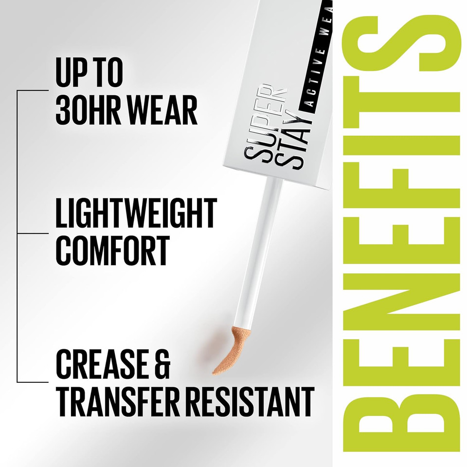 Maybelline Super Stay Liquid Concealer Makeup, Full Coverage Concealer, Up To 30 Hour Wear, Transfer Resistant, Natural Matte Finish, Oil-Free, Available In 16 Shades, 50, 1 Count