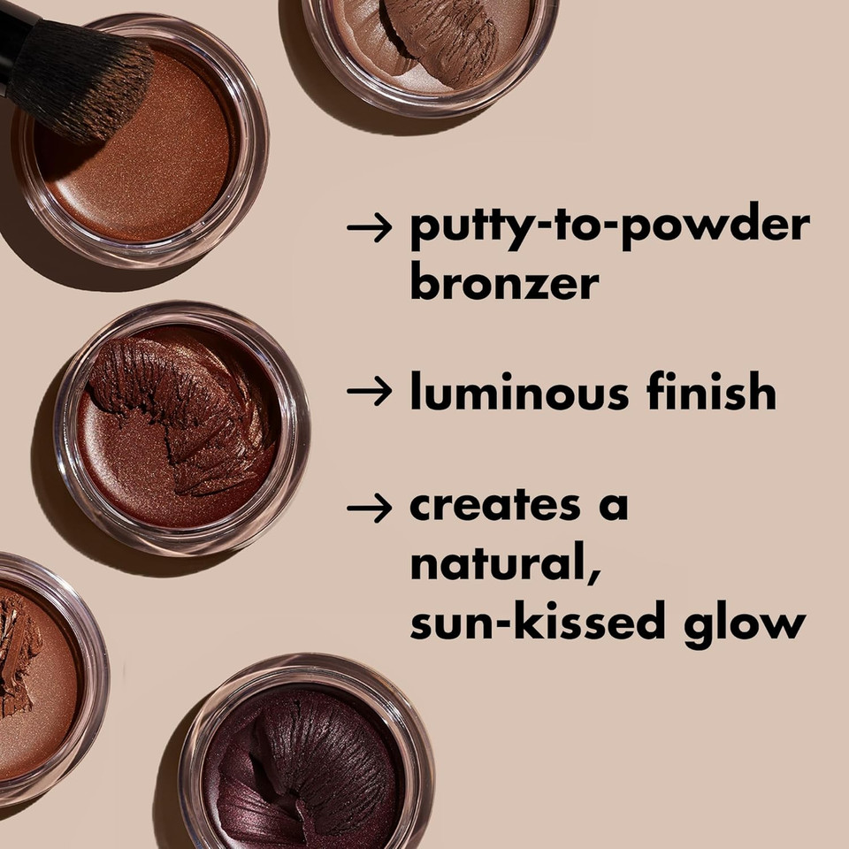E.L.F. Luminous Putty Bronzer, Lightweight Putty-To-Powder Bronzer For A Radiant, Glowing Finish, Highly Pigmented, Vegan & Cruelty-Free, Get Glowing