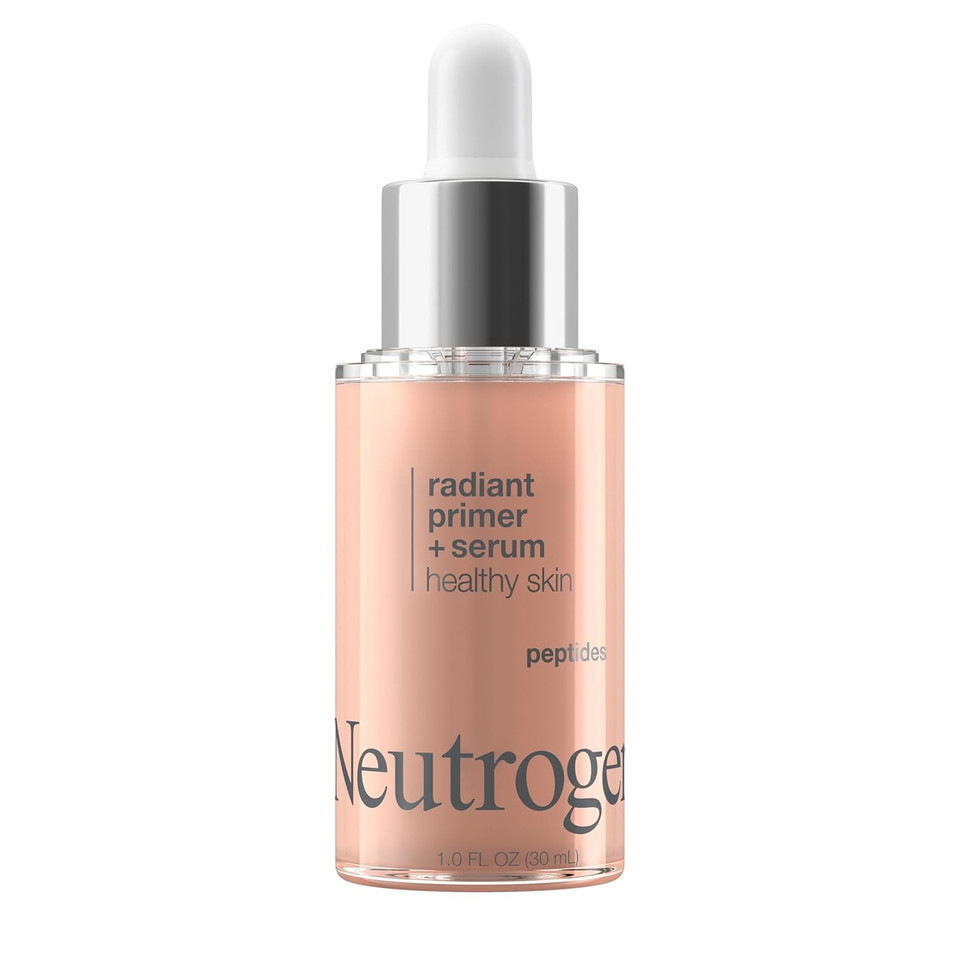Neutrogena Healthy Skin Radiant Booster Primer & Serum, Skin-Evening Serum-To-Primer With Peptides & Pearl Pigments, Evens The Look Of Skin'S Tone & Smooths Texture, 1.0 Fl. Oz