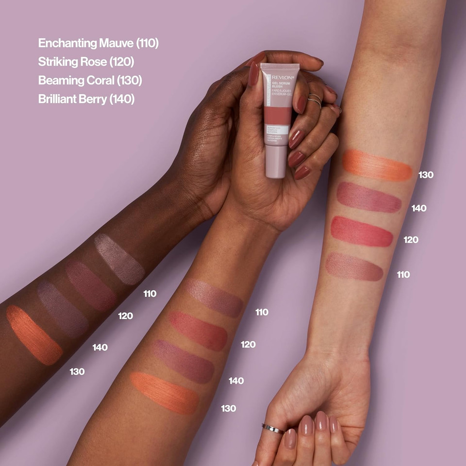 Revlon Illuminance Gel Serum Blush, Visibly Plump Cheeks, Dewy Finish And Hydrates All Day, 130 Beaming Coral, 0.37 Fl Oz