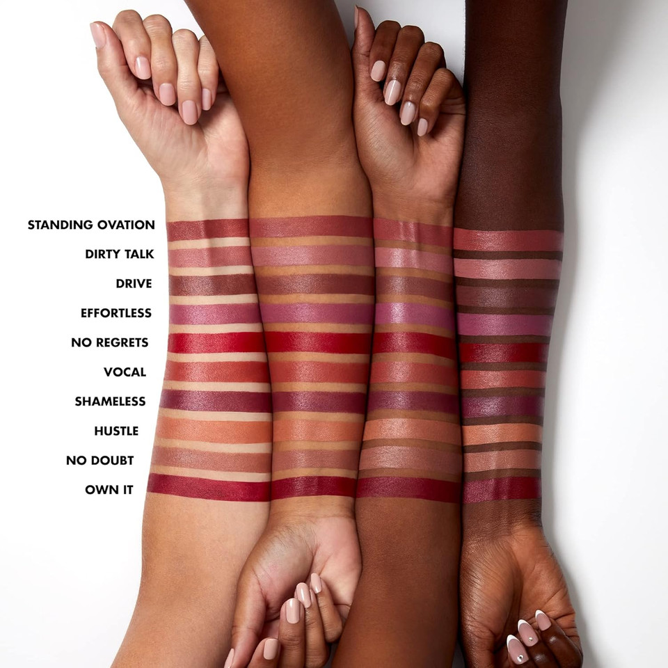 e.l.f. O Face Satin Lipstick, Richly Pigmented, Nourishing & Long-Lasting Creamy Lipstick, Infused With Jojoba, Vegan & Cruelty-Free, Drive