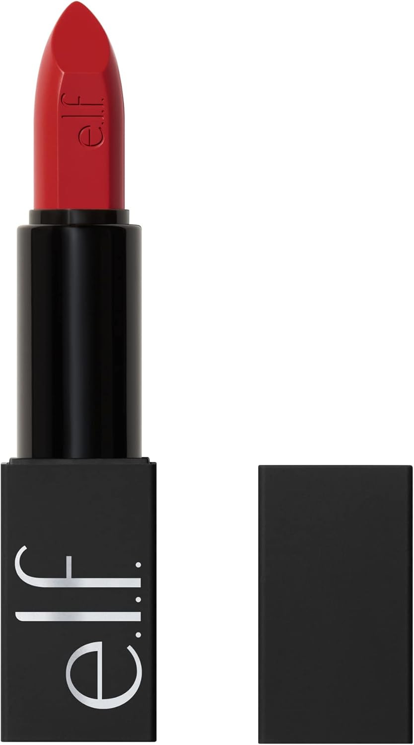 E.L.F. O Face Satin Lipstick, Richly Pigmented, Nourishing & Long-Lasting Creamy Lipstick, Infused With Jojoba, Vegan & Cruelty-Free, No Regrets
