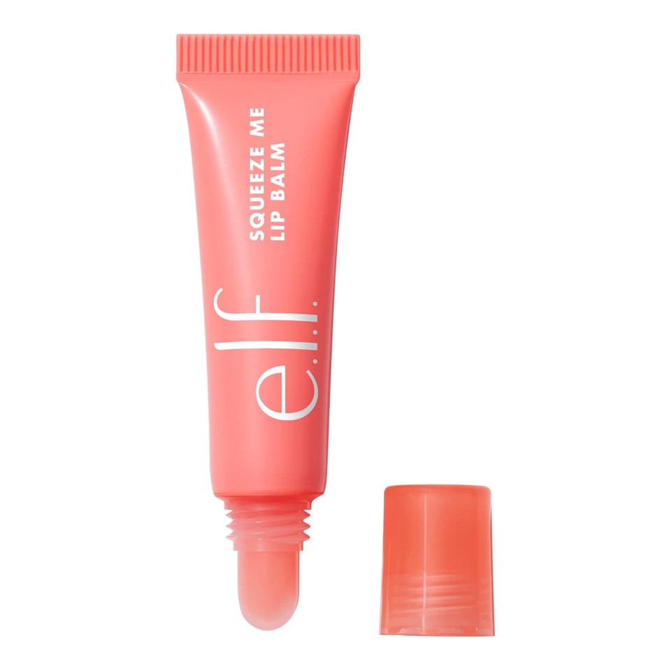 E.L.F. Squeeze Me Lip Balm, Moisturizing Lip Balm For A Sheer Tint Of Color, Infused With Hyaluronic Acid, Vegan & Cruelty-Free, Peach