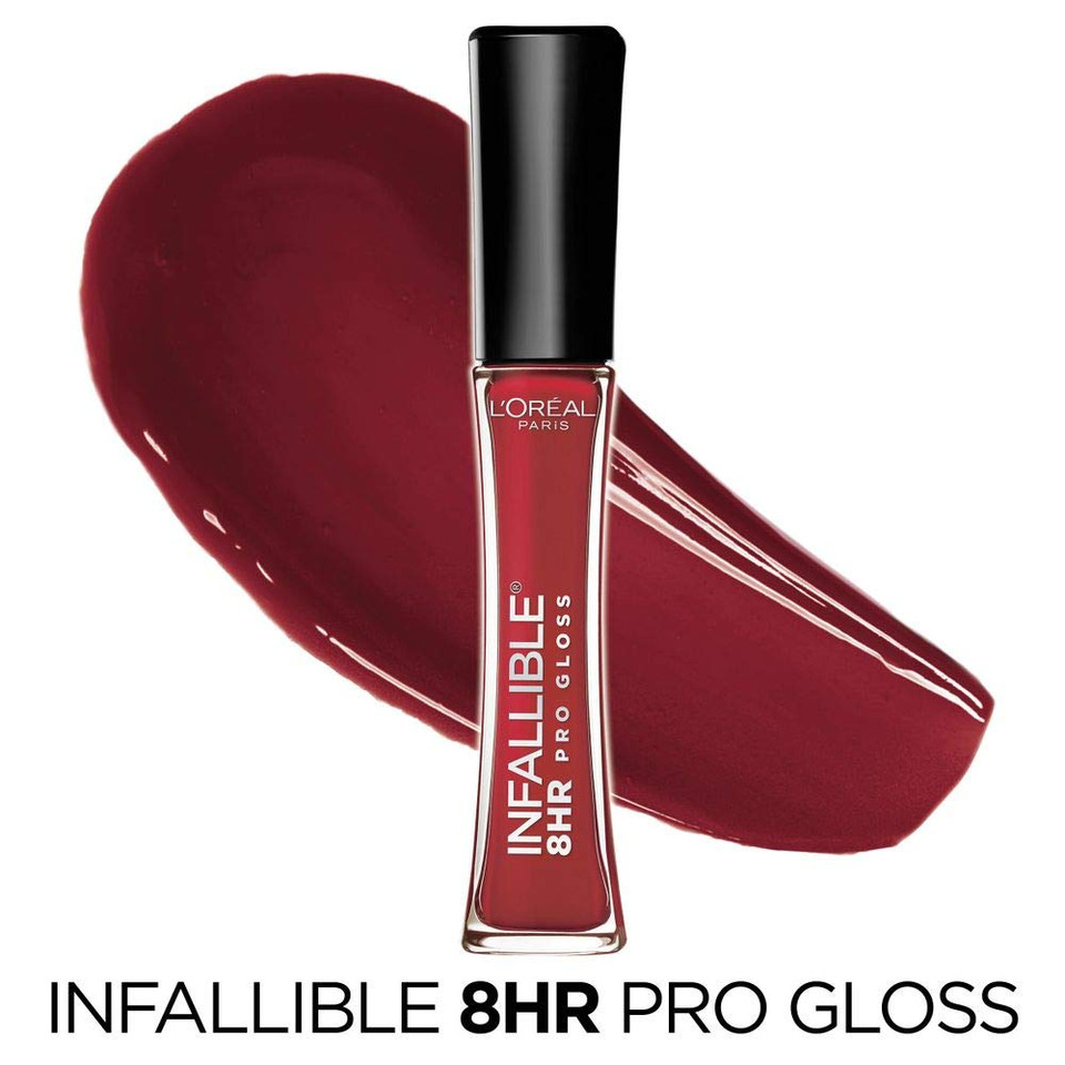 Lã¢ÂOrã£Â©Al Paris Lã¢ÂOreal Paris Makeup Infallible 8 Hour Lip Gloss, Comfortable & Hydrating Formula, Rebel Red, 0.5 Fl.Oz