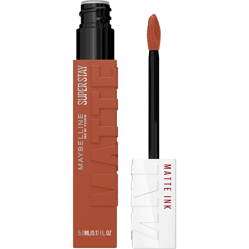 Maybelline Super Stay Matte Ink Liquid Lip Color, Moodmakers Lipstick Collection, Long Lasting, Transfer Proof Lip Makeup, Harmonizer, Red Brown, 1 Count