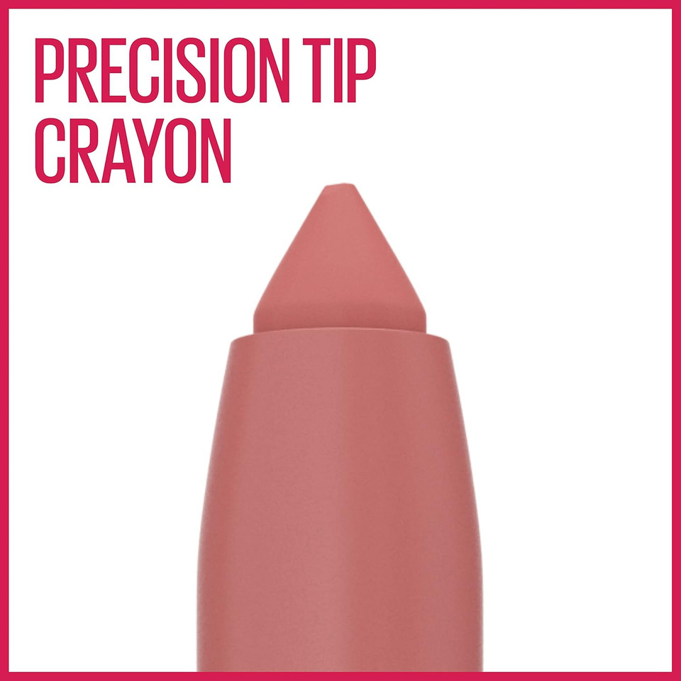 Maybelline Super Stay Ink Crayon Lipstick Makeup, Precision Tip Matte Lip Crayon With Built-In Sharpener, Longwear Up To 8Hrs, Achieve It All, Brown Nude, 1 Count