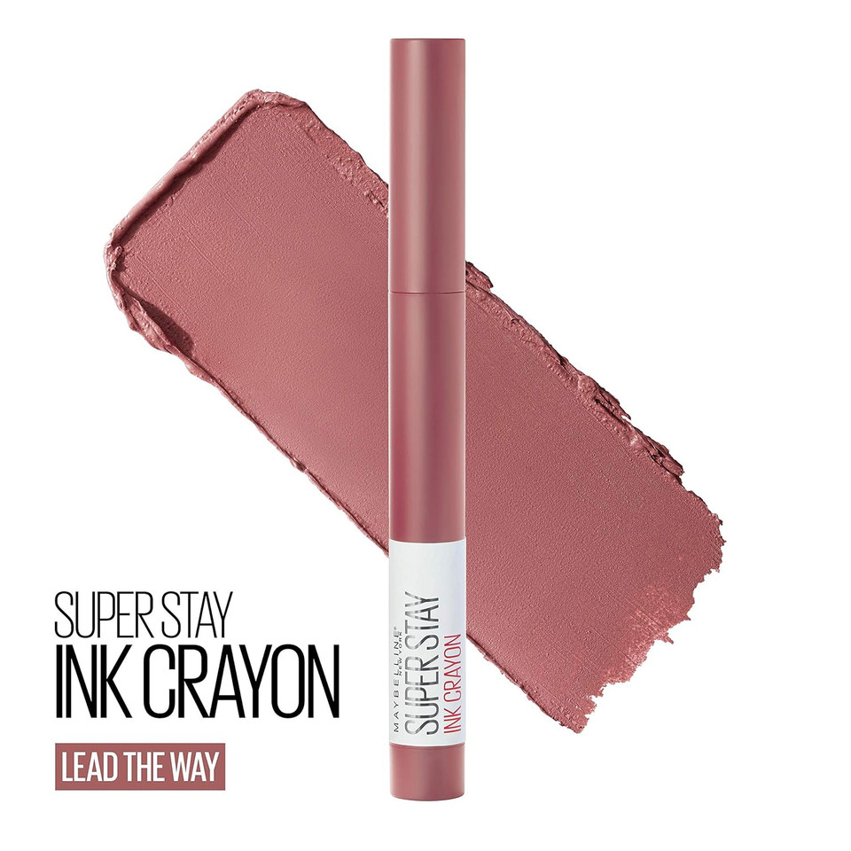 Maybelline Super Stay Ink Crayon Lipstick Makeup, Precision Tip Matte Lip Crayon With Built-In Sharpener, Longwear Up To 8Hrs, Make Moves, Red Nude, 1 Count