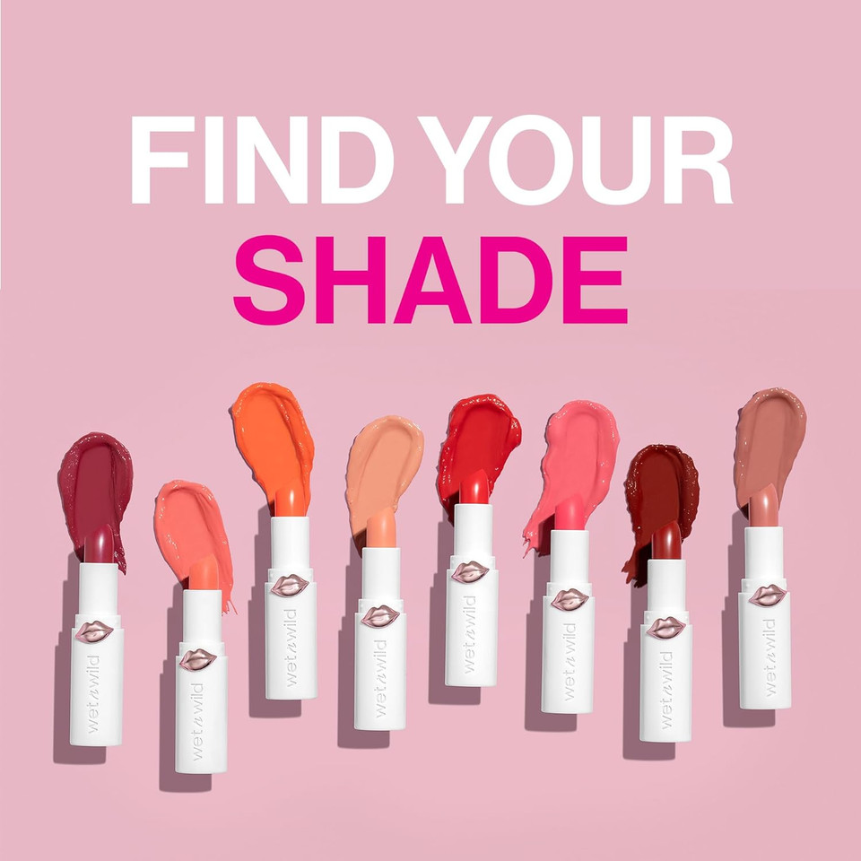 Wet N Wild Mega Last High-Shine Lipstick Lip Color, Infused With Seed Oils For A Nourishing High-Shine, Buildable & Blendable Creamy Color, Cruelty-Free & Vegan - Crimson Crime