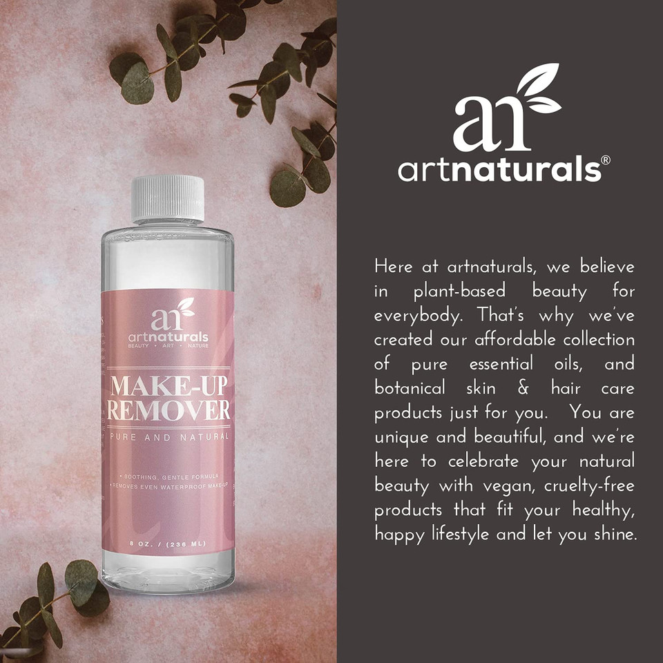 Artnaturals Natural Oil-Free Makeup Remover - Cleansing Cosmetics  For Face - 8.0 Oz