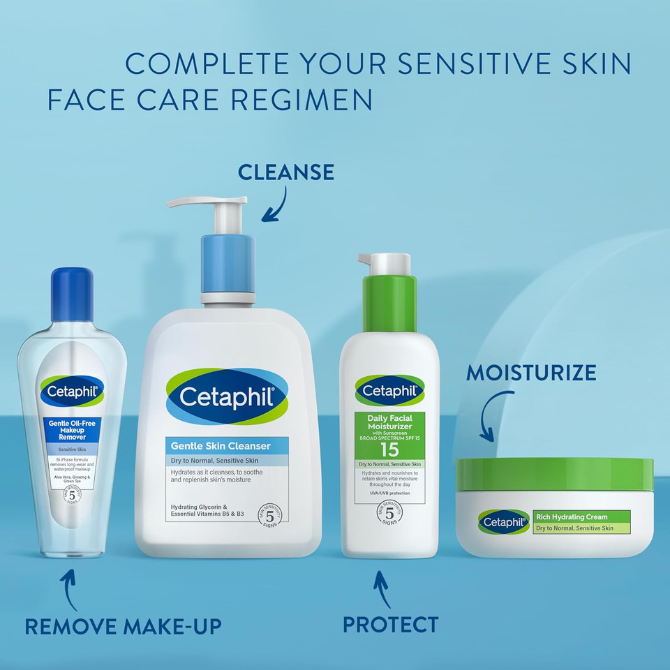 Cetaphil Gentle Waterproof Makeup Remover, Mother'S Day Gifts, Oil-Free Formula Suitable For Sensitive Skin, 6.0 Fluid Ounce