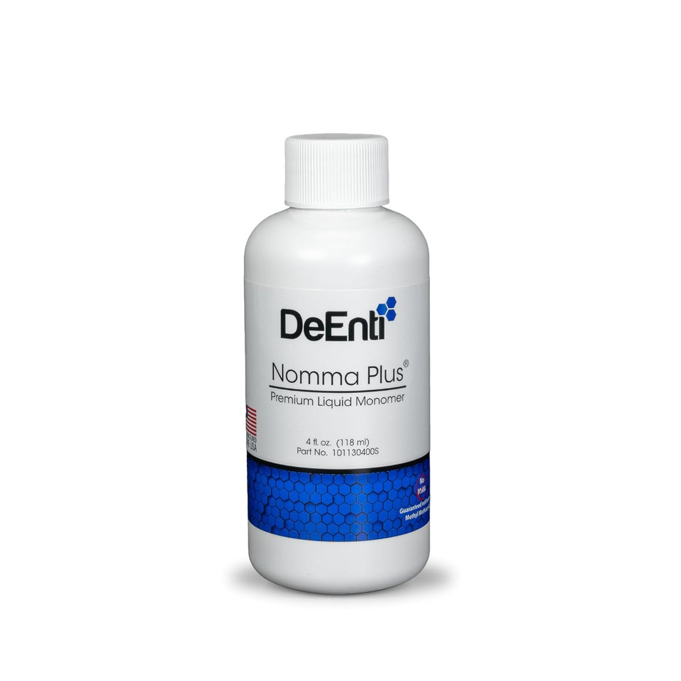 Deenti Nail Powder And Liquid Monomer Set - 4Oz Crystal Clear Acrylic Nail Powder Dip For Nails + 4Oz Nomma Plus Professional Liquid Monomer