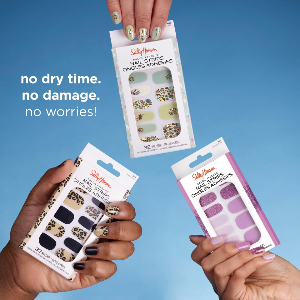 Sally Hansen Salon Effects, Call Of Blue-Ty, Nail Strips, No Uv Light Needed, No Dry Time, Long-Lasting, Non-Damaging, No Chipping