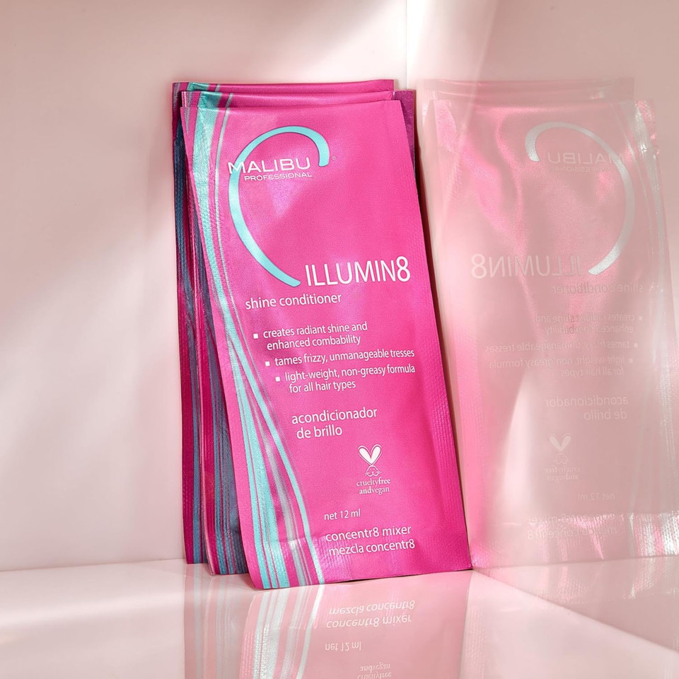 Malibu C Illumin8 Shine Conditioner - Concentrate For Hair Shine & Manageability - Lightweight, Non-Greasy Hair Conditioner For All Hair Types