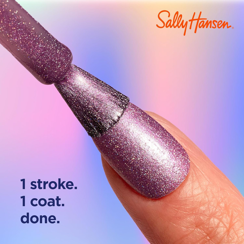 Sally Hansen Insta-Driã¢Â® Holo-Glow, Chrome Zone, Quick Dry, Long Lasting, Streak-Free Shine, Metallic Black Nail Polish