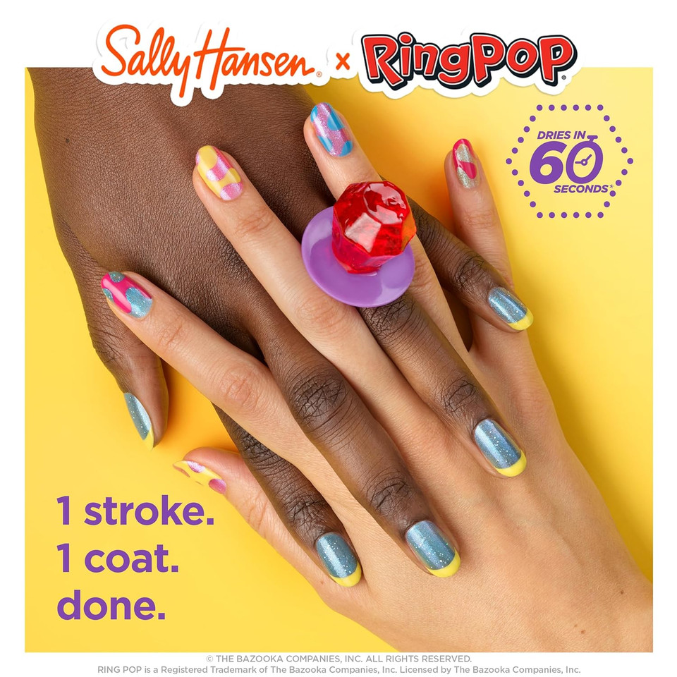 Sally Hansen Insta-Driã¢Â®, Ring Pop Bling Pop, Quick Dry, Long Lasting, Streak-Free Shine, Pink Nail Polish