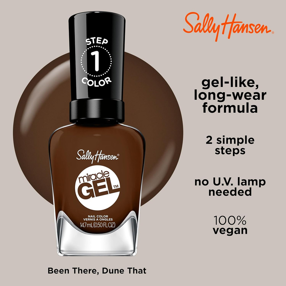 Sally Hansen Miracle Gelã¢Â, Been There, Dune That, Long Lasting, Gel-Like Formula, No Uv Lamp Needed, Brown Nail Polish